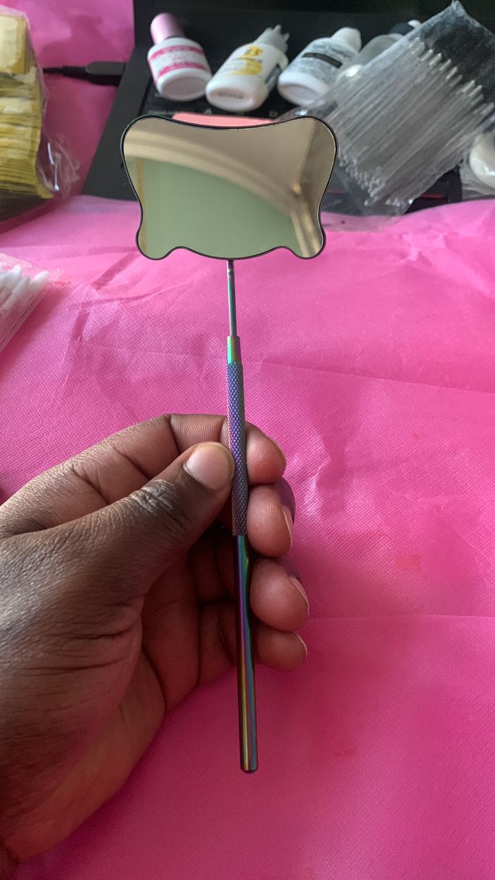 Butterfly Contour Lash Inspection Mirror | Iridescent Finish